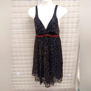 MATERNITY NICOLE MICHELLE Dress Leopard Sequin Halter Party Dress